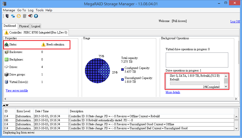 lsi megaraid storage manager server 2016